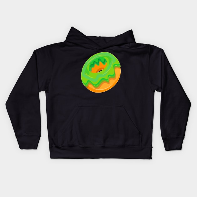 Green donut Kids Hoodie by M_Mary